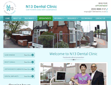 Tablet Screenshot of n13dentalclinic.co.uk